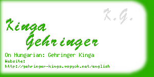 kinga gehringer business card